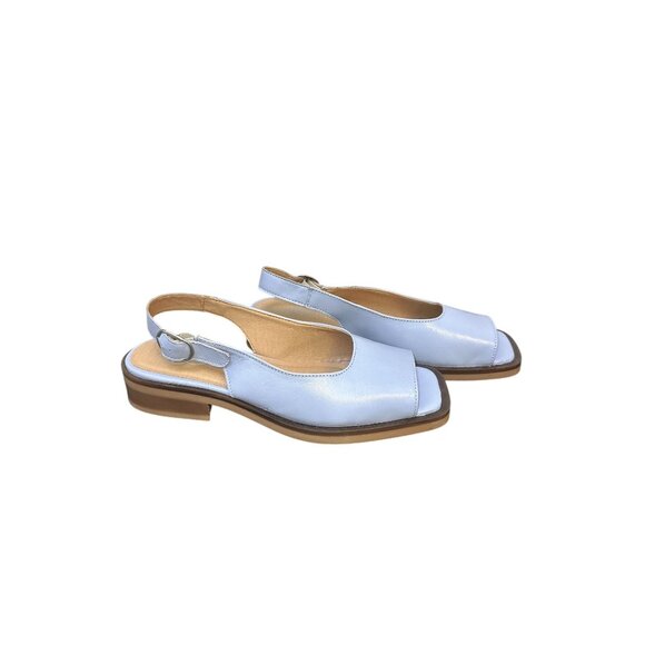 Bos & Co Light Blue Slingback Sandals w/Buckle Closure Size 8.5